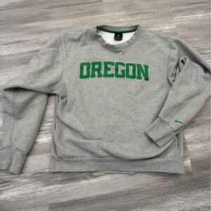 Gray Nike Heavyweight Sweatshirt with Green OREGON embroidered